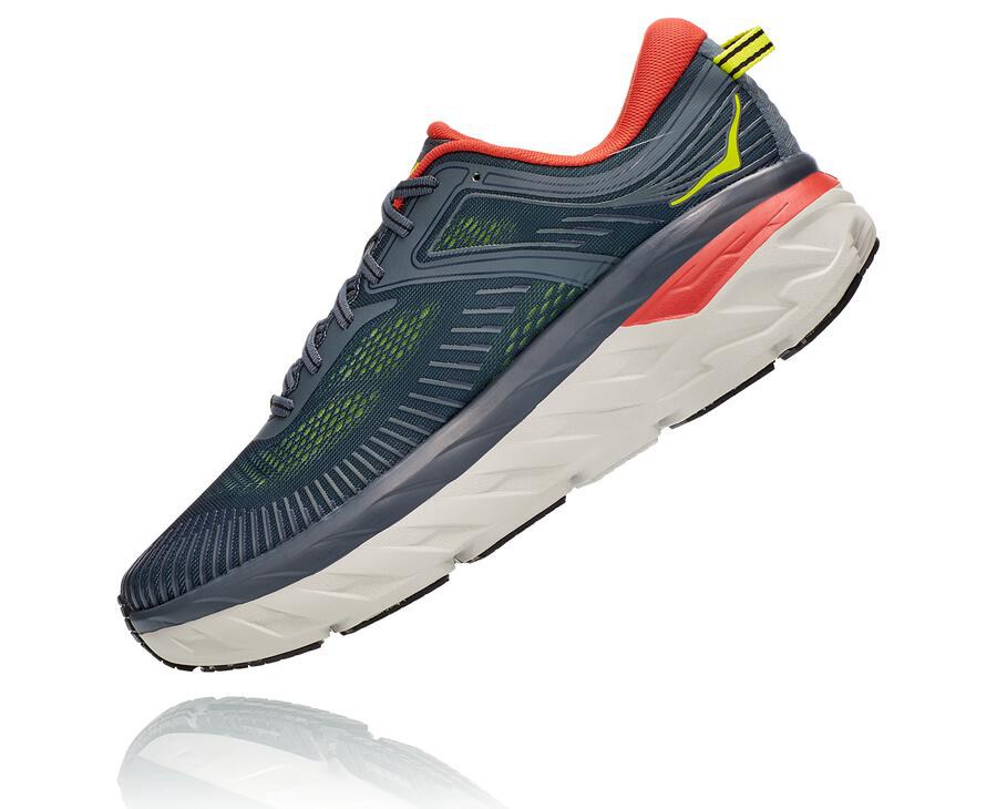 Running Shoes Mens - Hoka One One Bondi 7 - Navy - ORXKYME-87